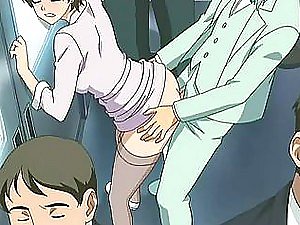 Geil en Rondborstige Anime Sluts Object Fucked anent een Shuudan Chikan Densha Danger